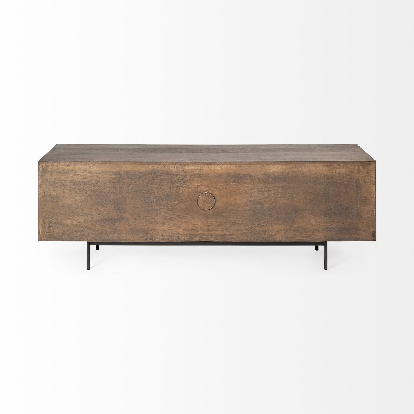 20" Brown Solid Wood Cabinet Enclosed Storage TV Stand-5