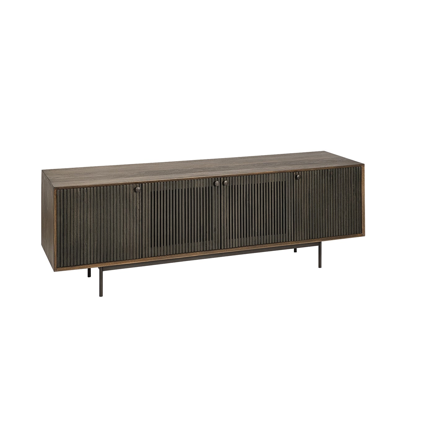 20" Brown Solid Wood Cabinet Enclosed Storage TV Stand-7