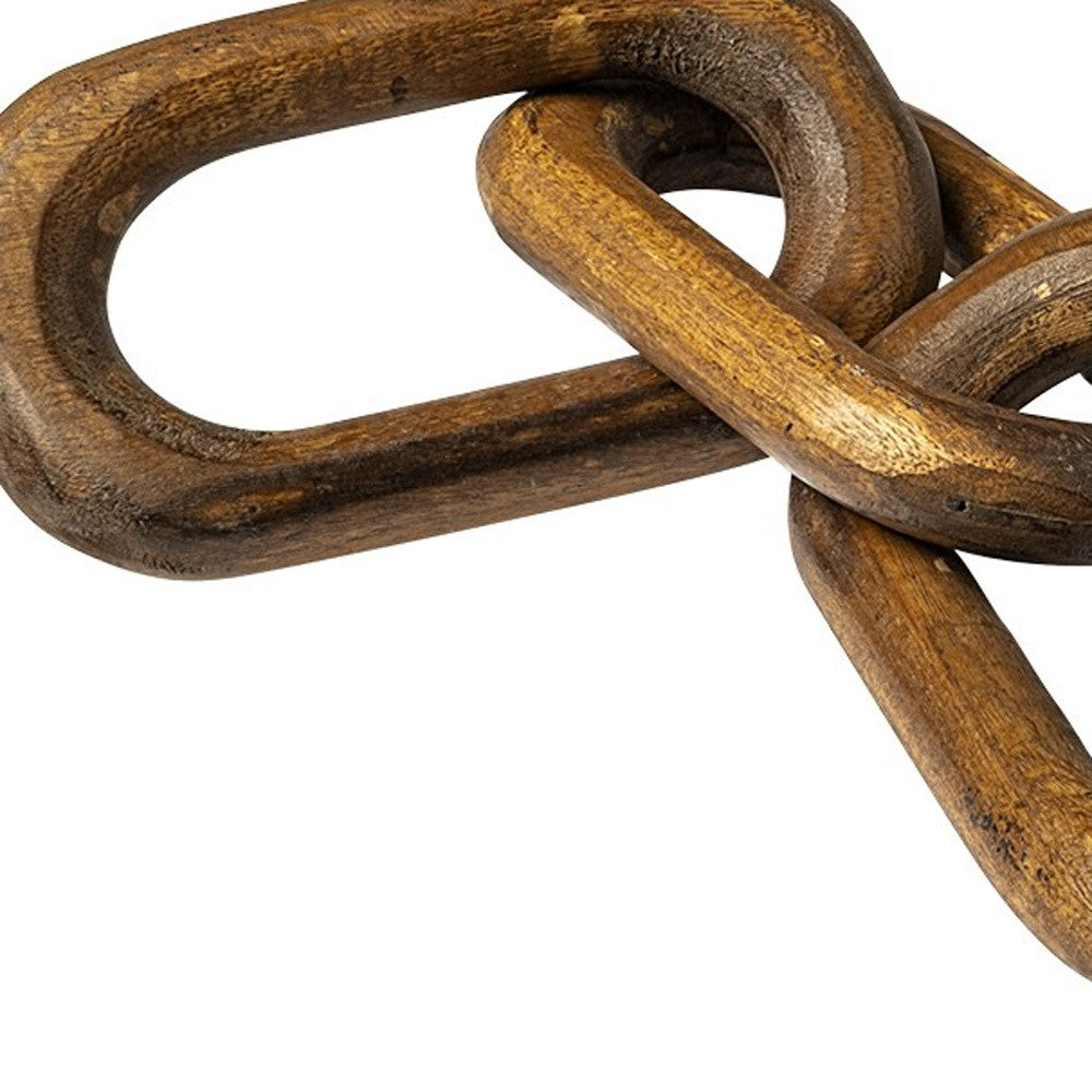 Brown Wooden Chain Link Decor Piece-4