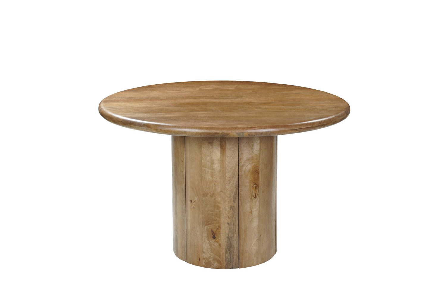 48" Natural Solid Wood Pedestal Base Round Top Dining Table-1