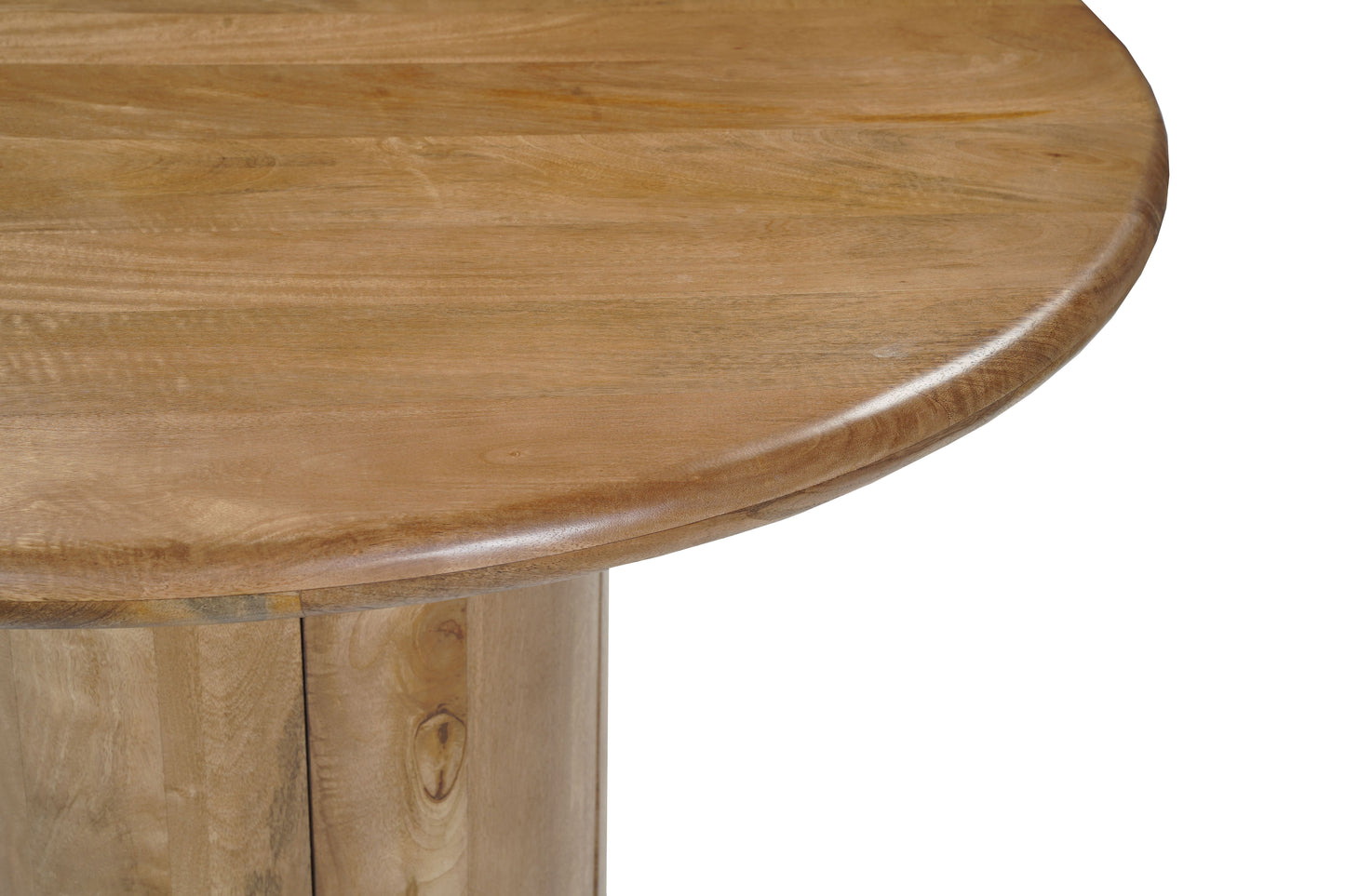 48" Natural Solid Wood Pedestal Base Round Top Dining Table-4