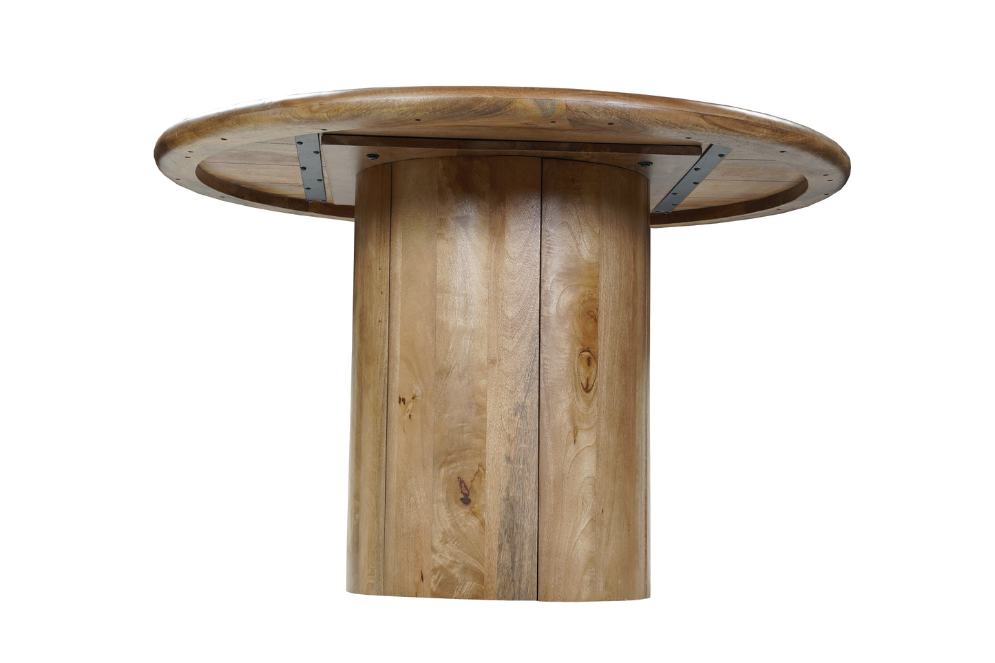 48" Natural Solid Wood Pedestal Base Round Top Dining Table-3