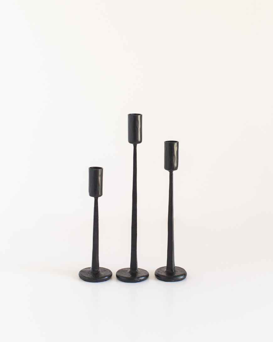 Dante Hand-Forged Iron Candle Stands | Set of 3-3