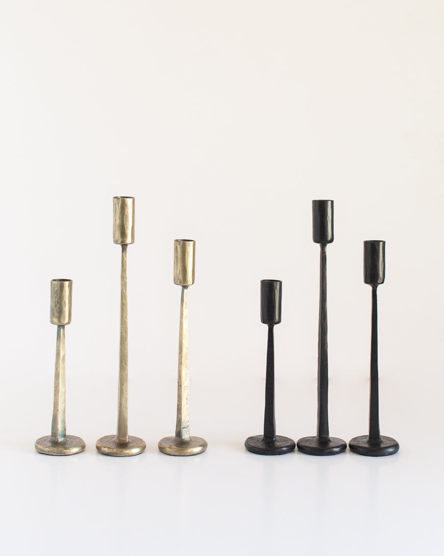 Dante Hand-Forged Iron Candle Stands | Set of 3-2