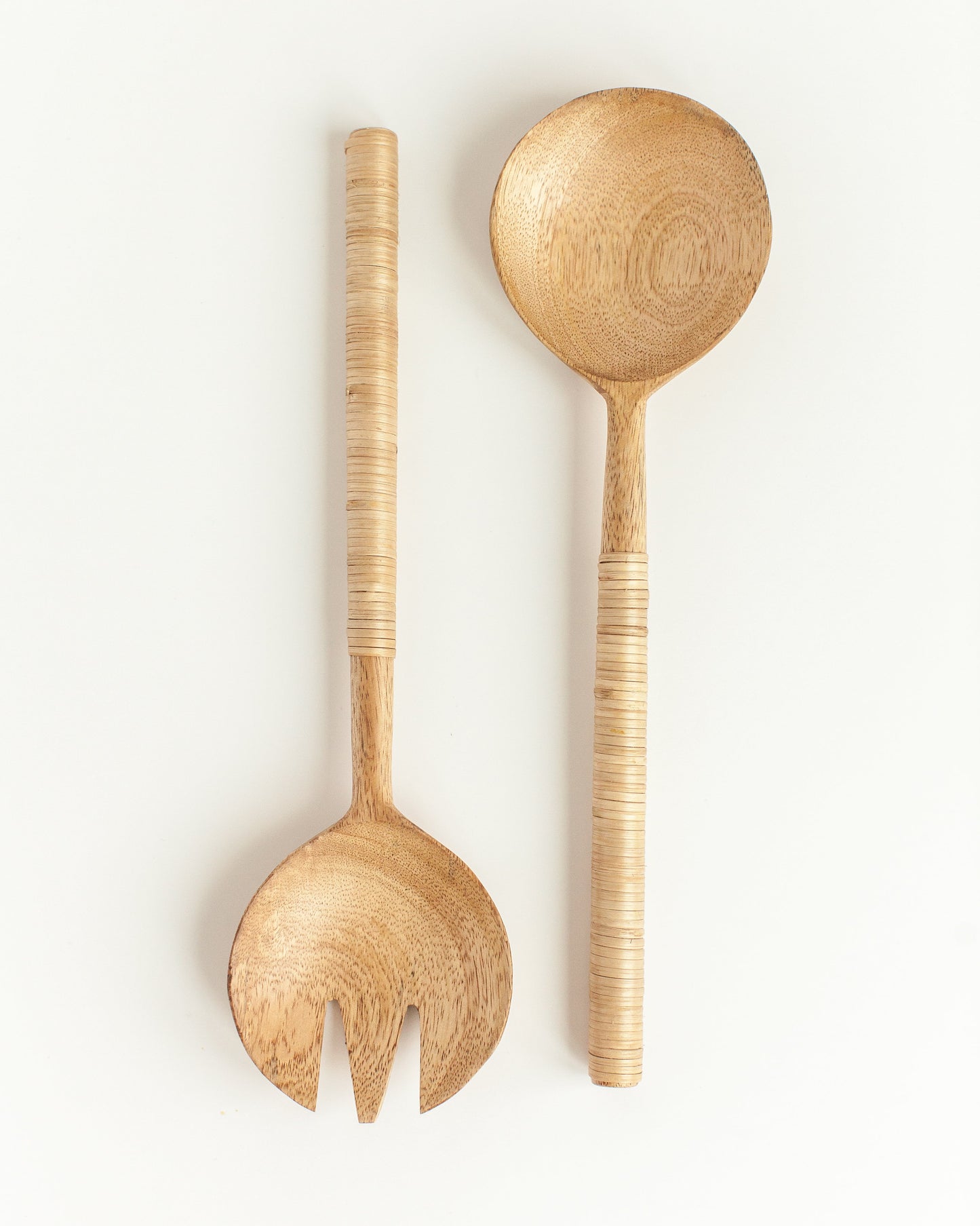 Thin Woven Mango Wood Salad Servers-0