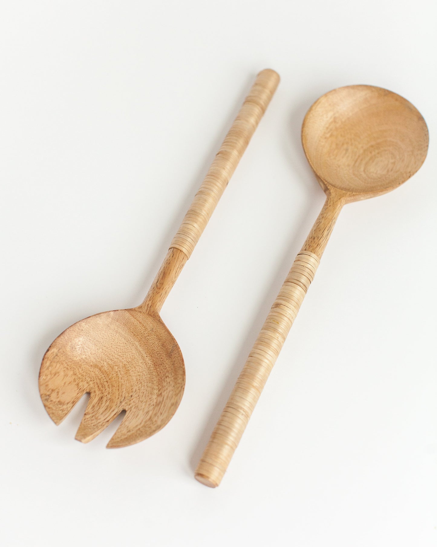 Thin Woven Mango Wood Salad Servers-3