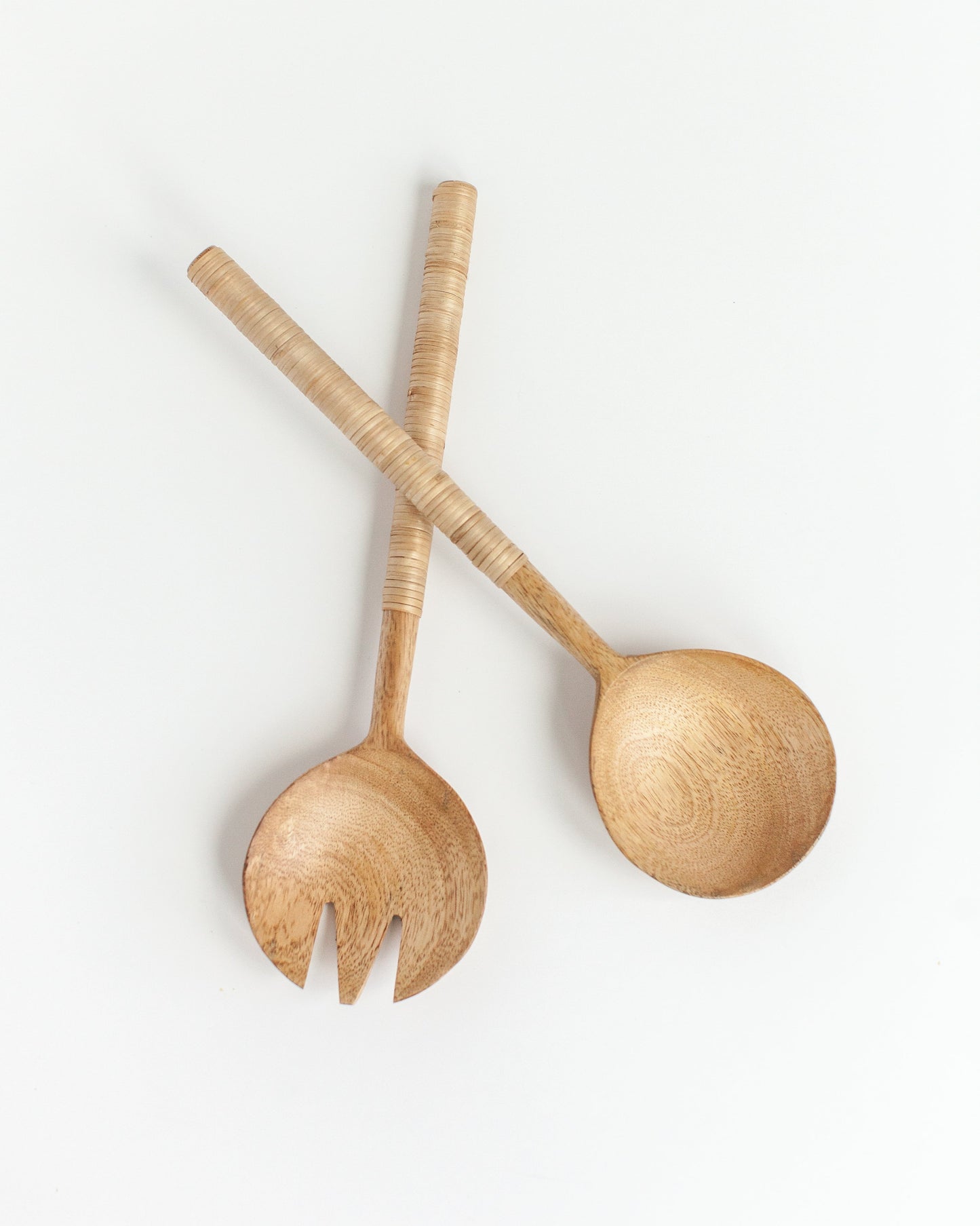Thin Woven Mango Wood Salad Servers-1