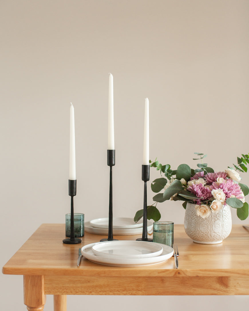 Dante Hand-Forged Iron Candle Stands | Set of 3-1