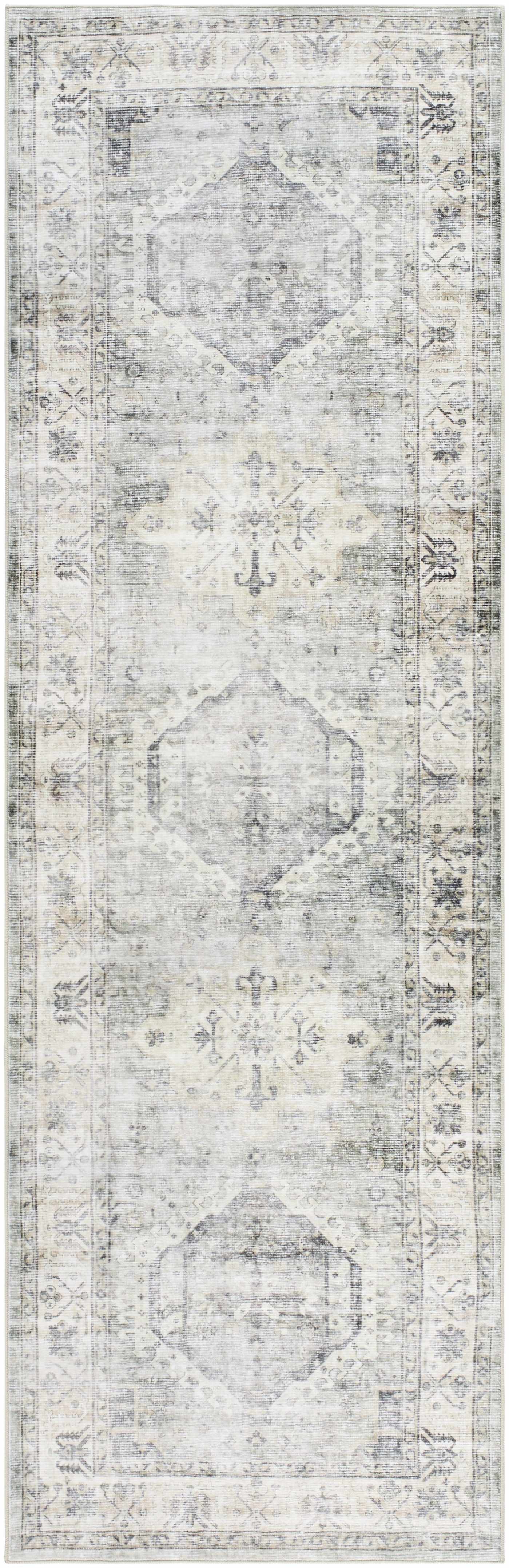 Laran Sage Distressed Washable Area Rug-3