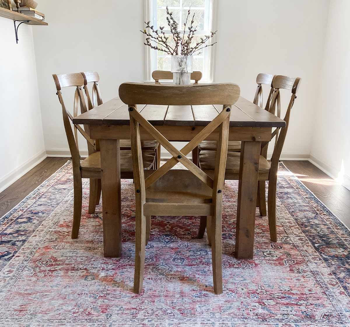 Rust Anahawan Distressed Washable Area Rug