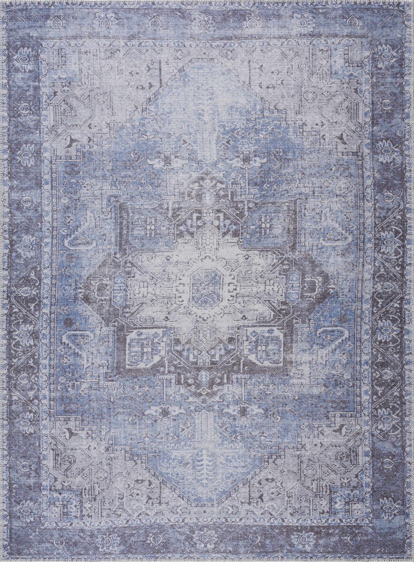 Indigo Washed Vintage styled Rug