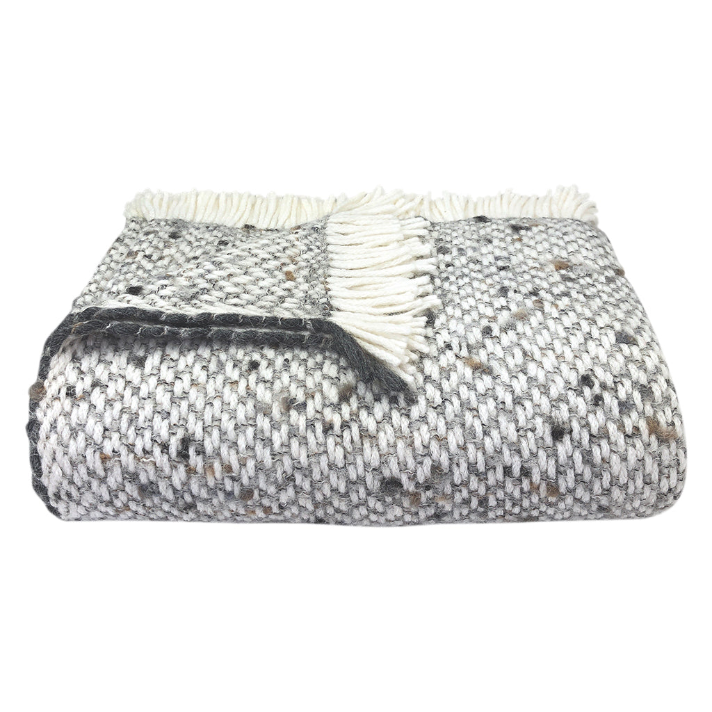 Slate + Salt Chunky Gray Weave Alpaca Throw