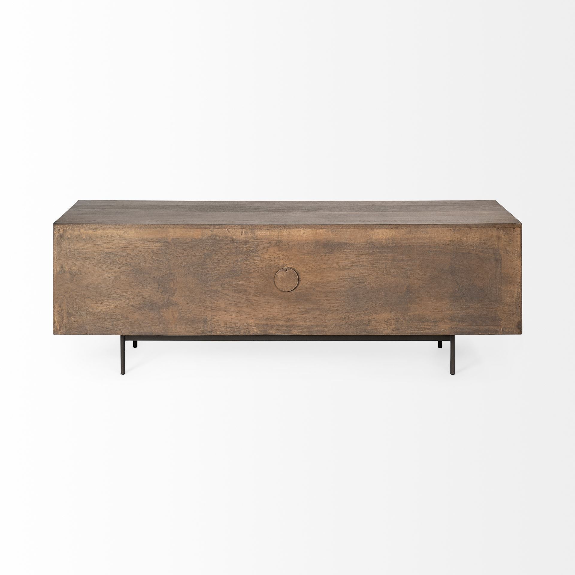 20" Brown Solid Wood Cabinet Enclosed Storage TV Stand-5