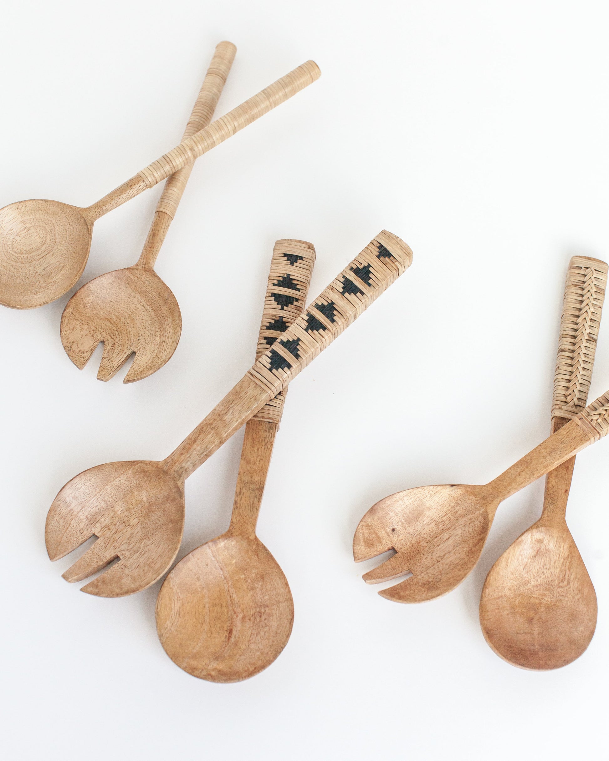 Thin Woven Mango Wood Salad Servers-4