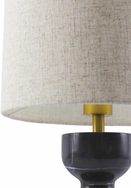 Obsidian Marble Linen Table Lamp