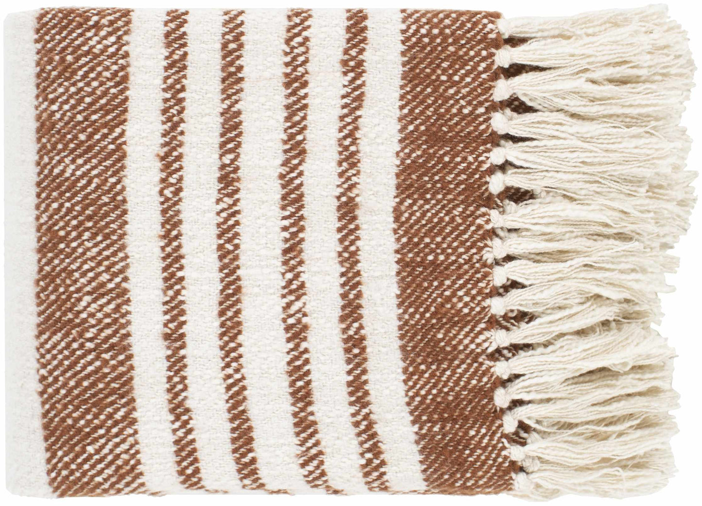 Hand Woven Rust and Cream Throw Blanket