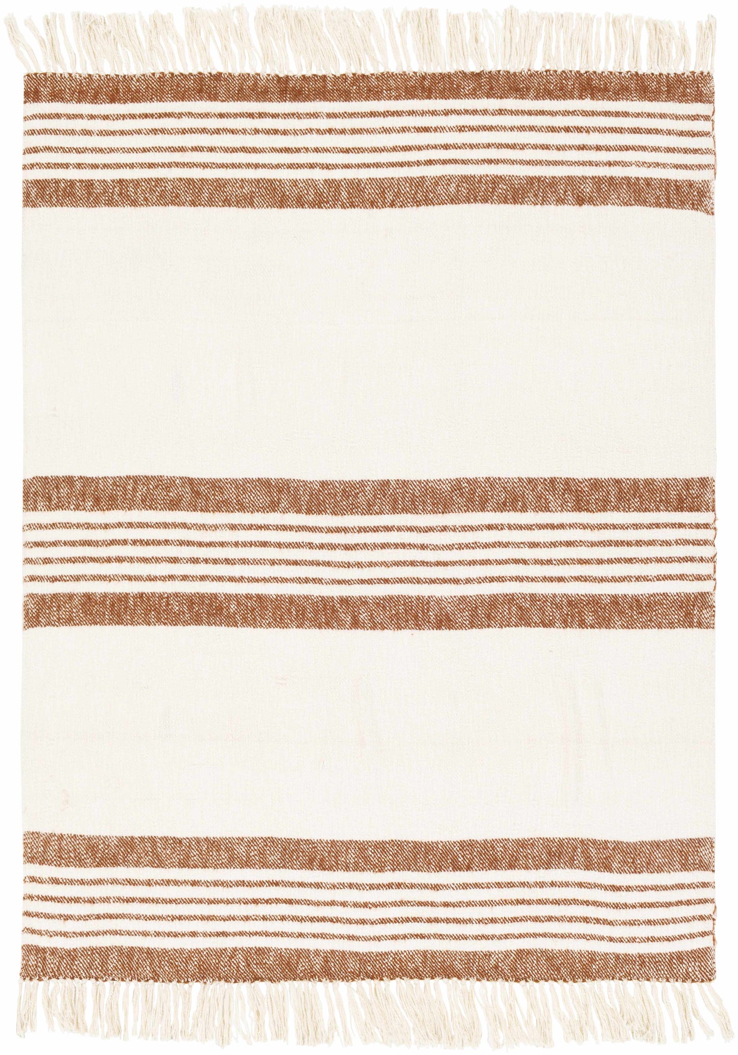 Hand Woven Rust and Cream Throw Blanket