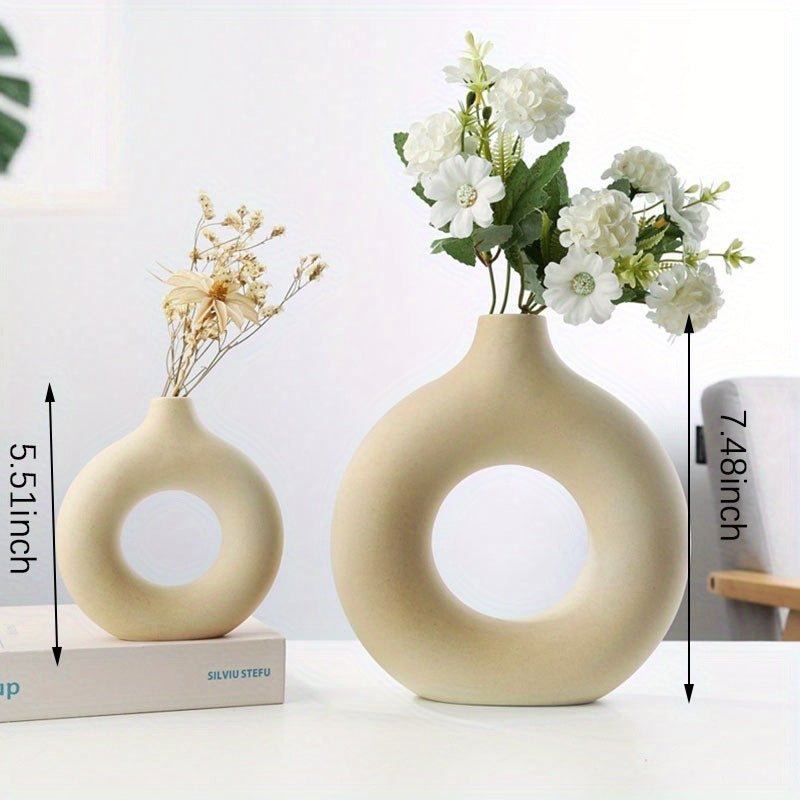 White Ceramic  Modern Home Boho Vases-5