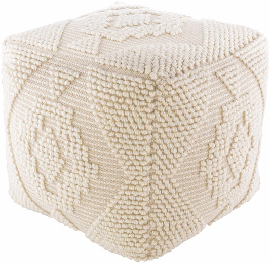 Hand-Woven Geo-Textured Pouf