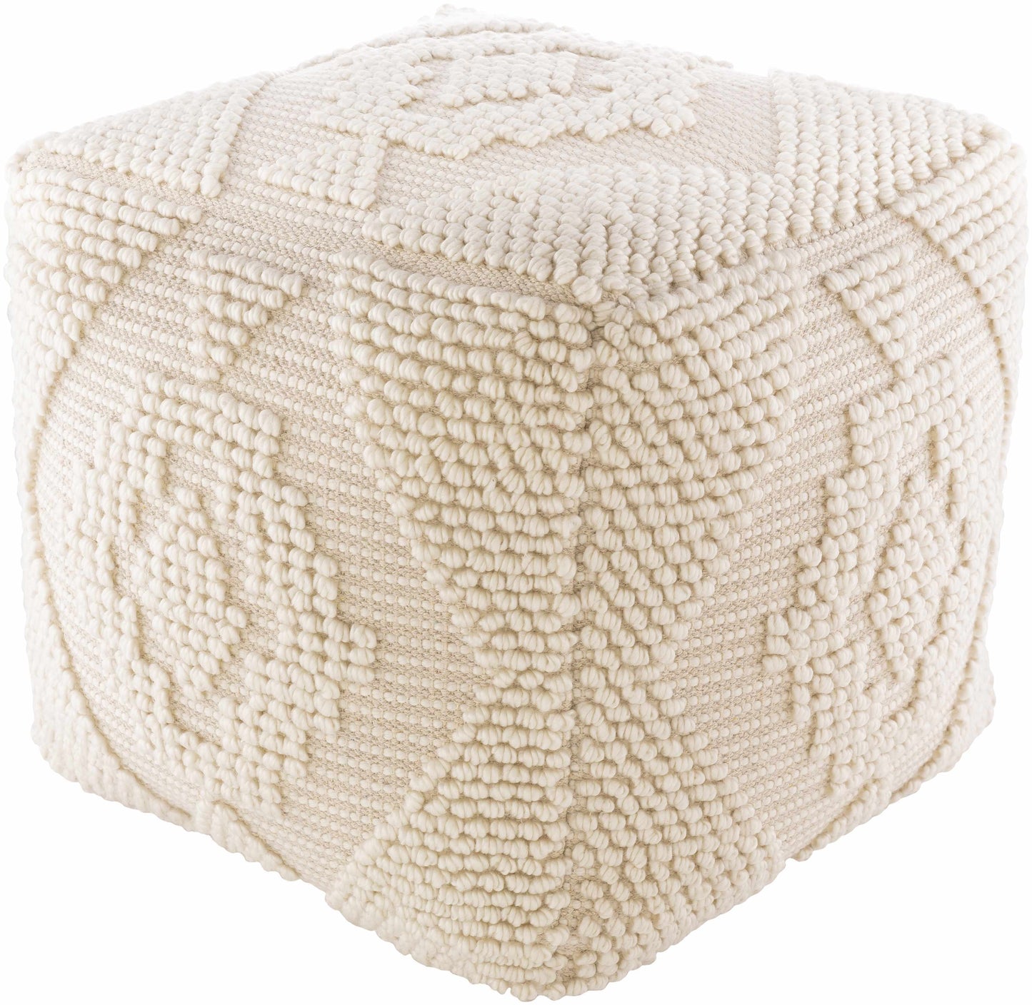 Hand-Woven Geo-Textured Pouf